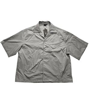 Sumwon Boxy Cropped Shirt Gray Minimalist Streetwear Button Up Mens L